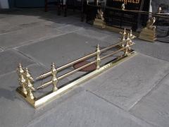 American Brass Two Tiered Ball Finial Fire Fender. Circa 1850