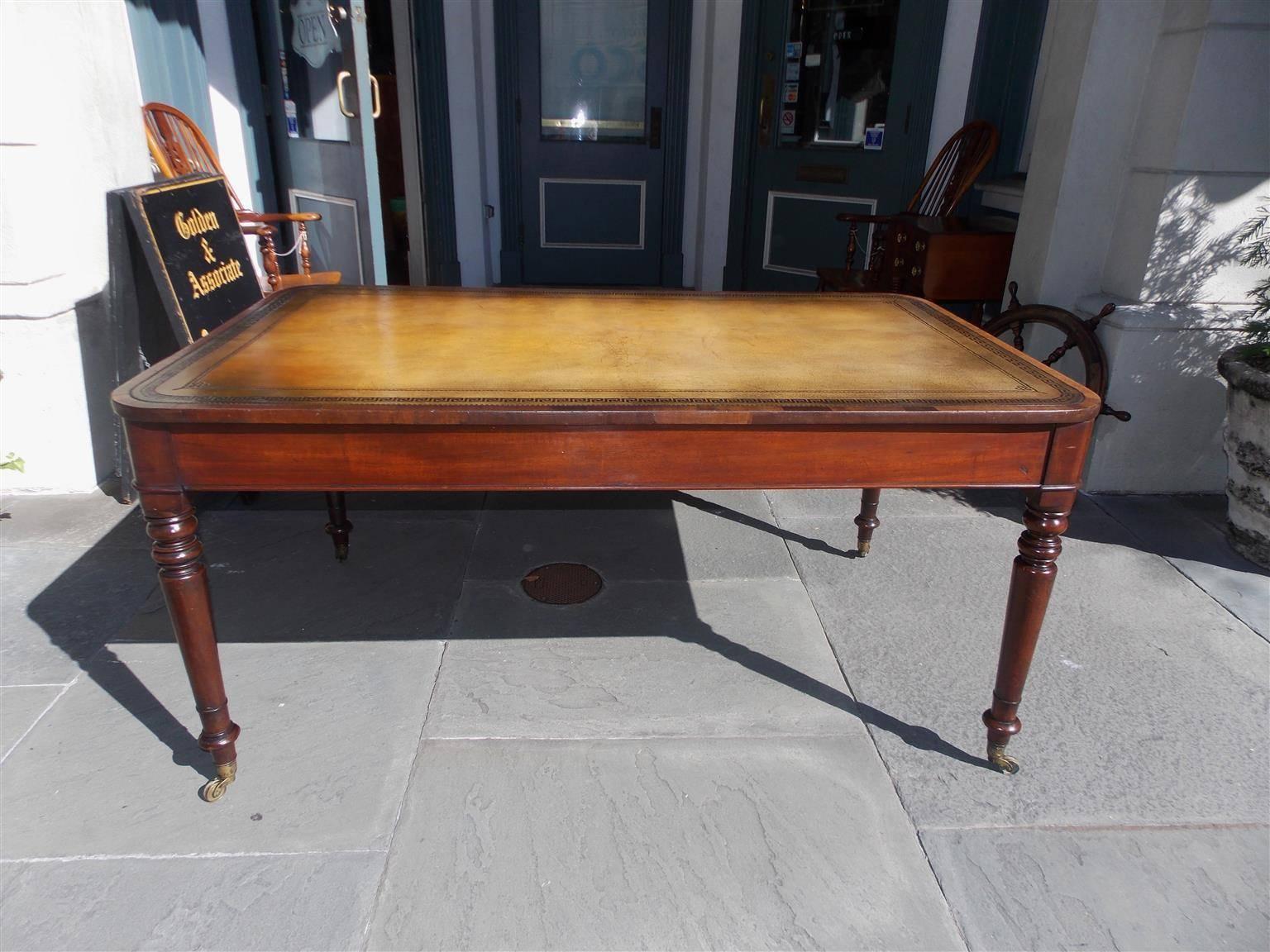 English Mahogany Leather Top Writing Desk.  Circa 1820 1