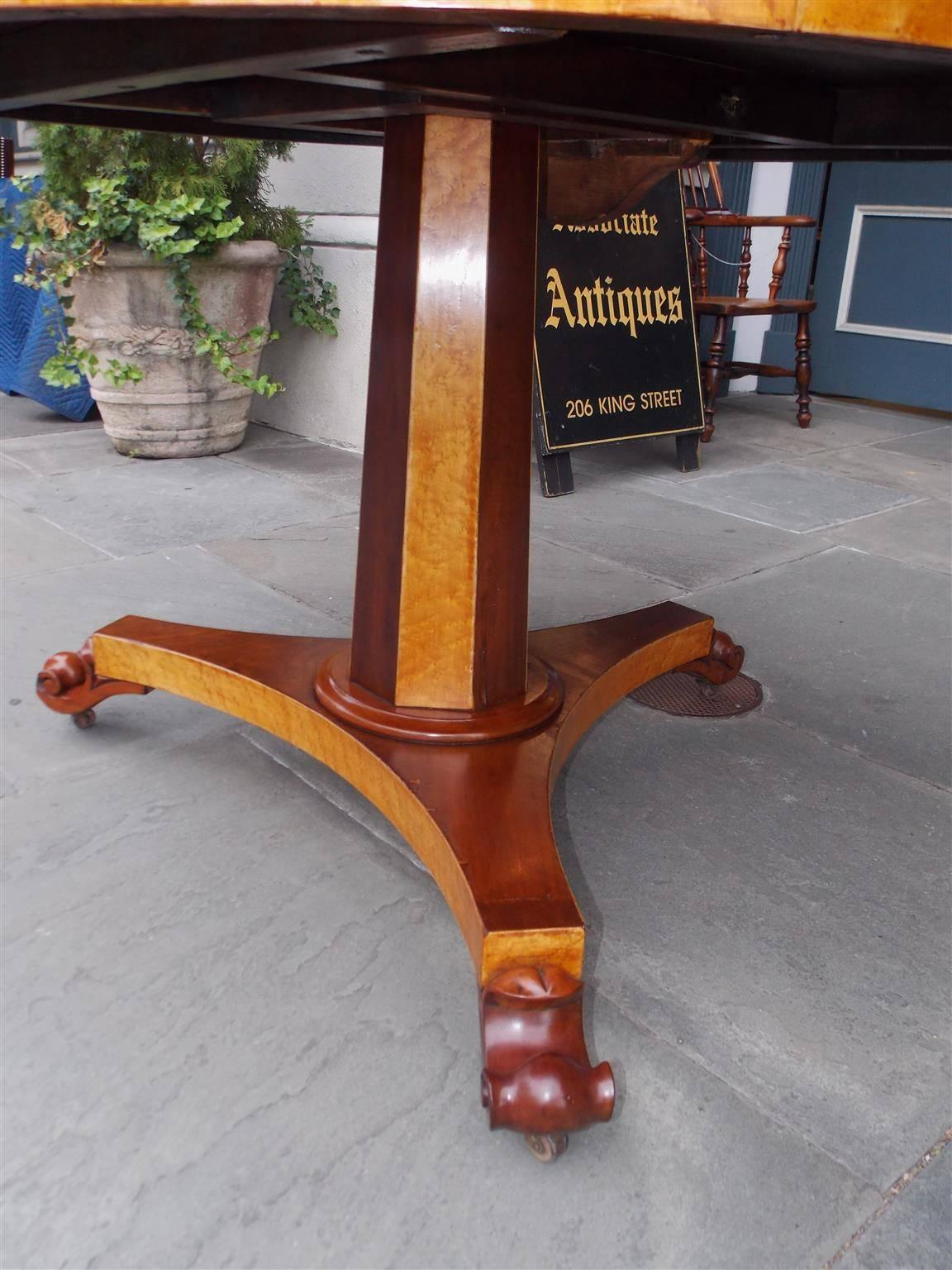 American Mahogany and Bird's-Eye Maple Center Table, NY, Circa 1820 For Sale 3