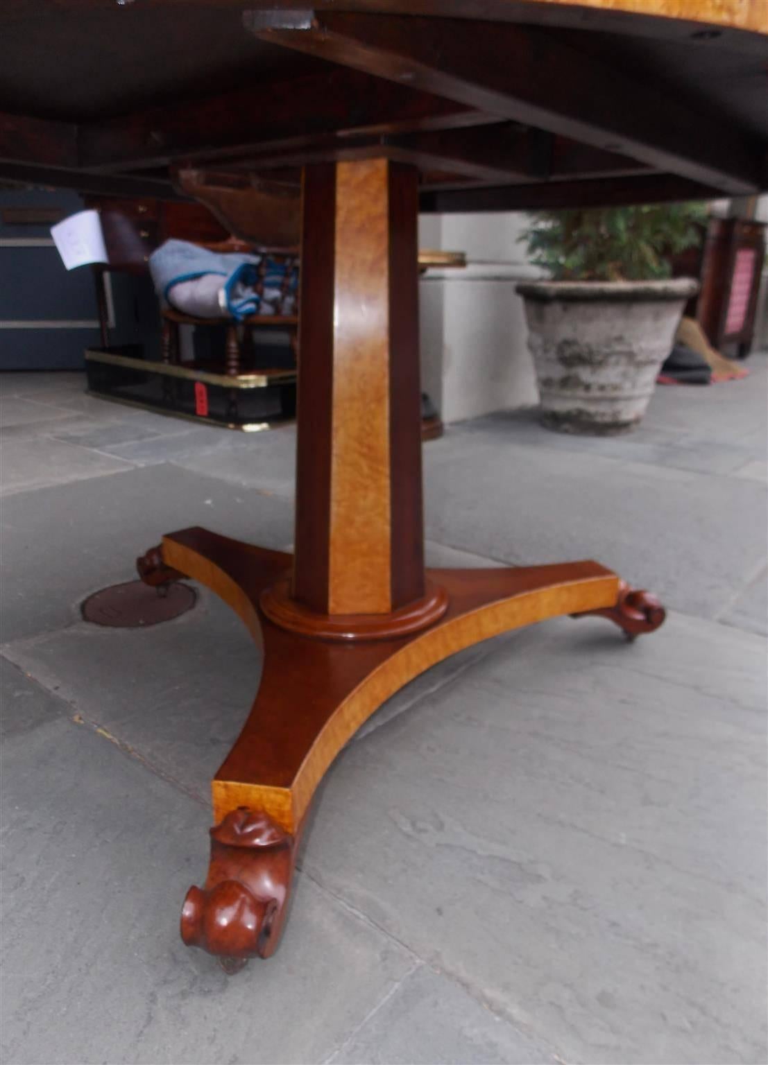 American Mahogany and Bird's-Eye Maple Center Table, NY, Circa 1820 For Sale 2