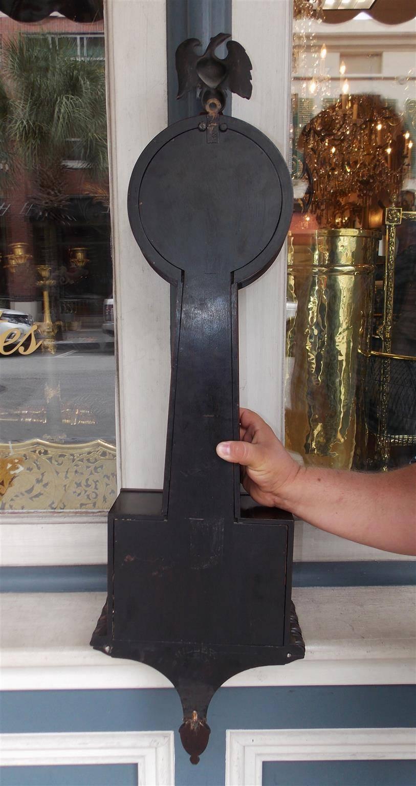 German Mahogany Eglomise Banjo Clock.  Circa 1880 1