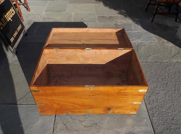 American  Brass Mounted Teak Campaign Trunk, Circa 1790 For Sale 2