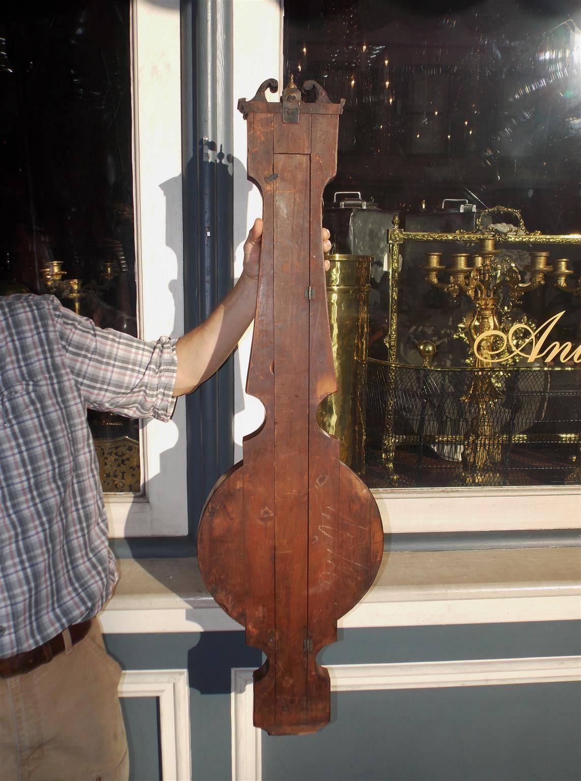 Early 19th Century English Mahogany Prince of Wales Banjo Barometer, Circa 1820 For Sale