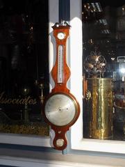 English Mahogany Inlaid Banjo Barometer, Circa 1820
