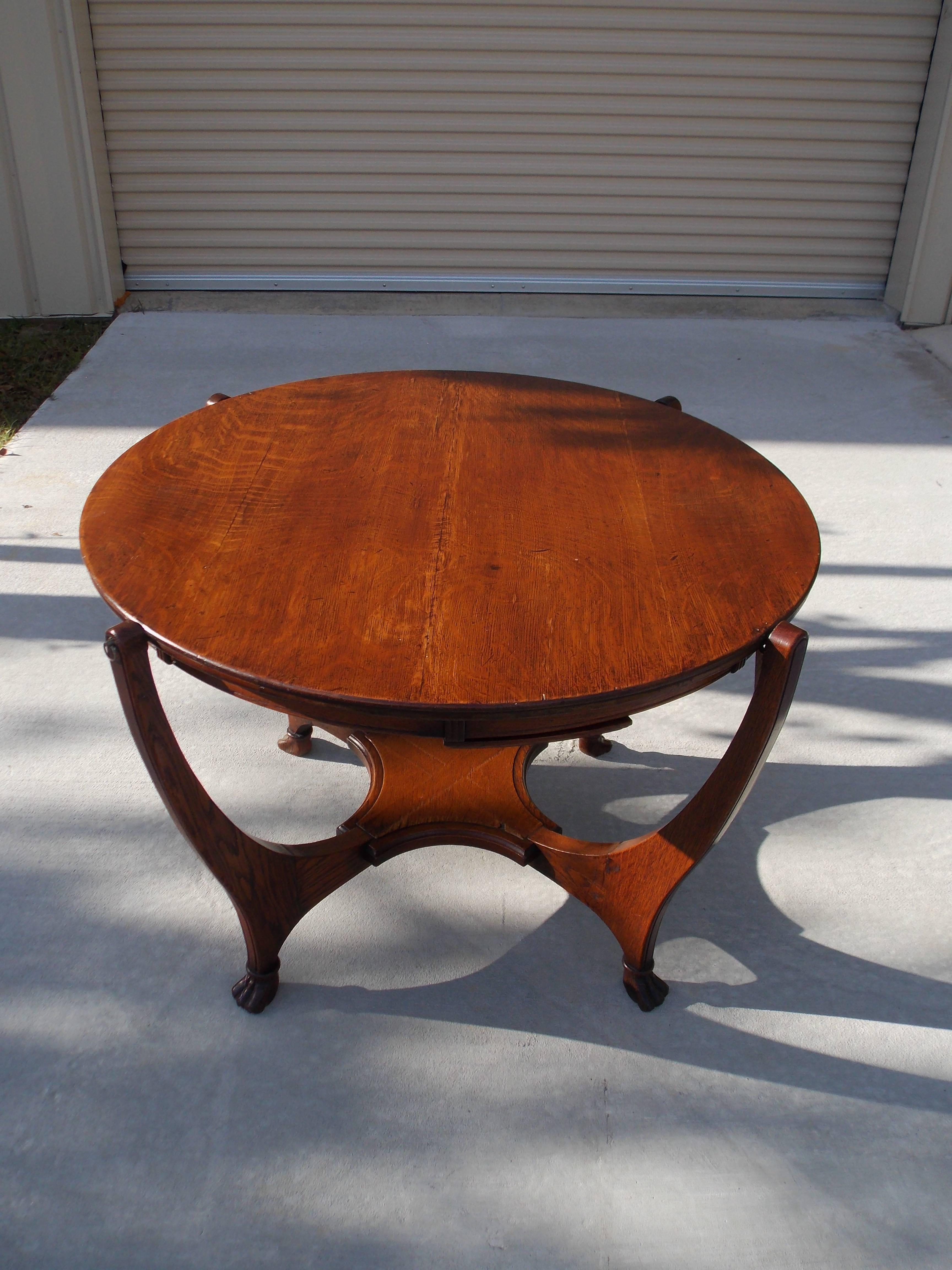 American Craftsman American Oak Reversible Game Table, Circa 1890