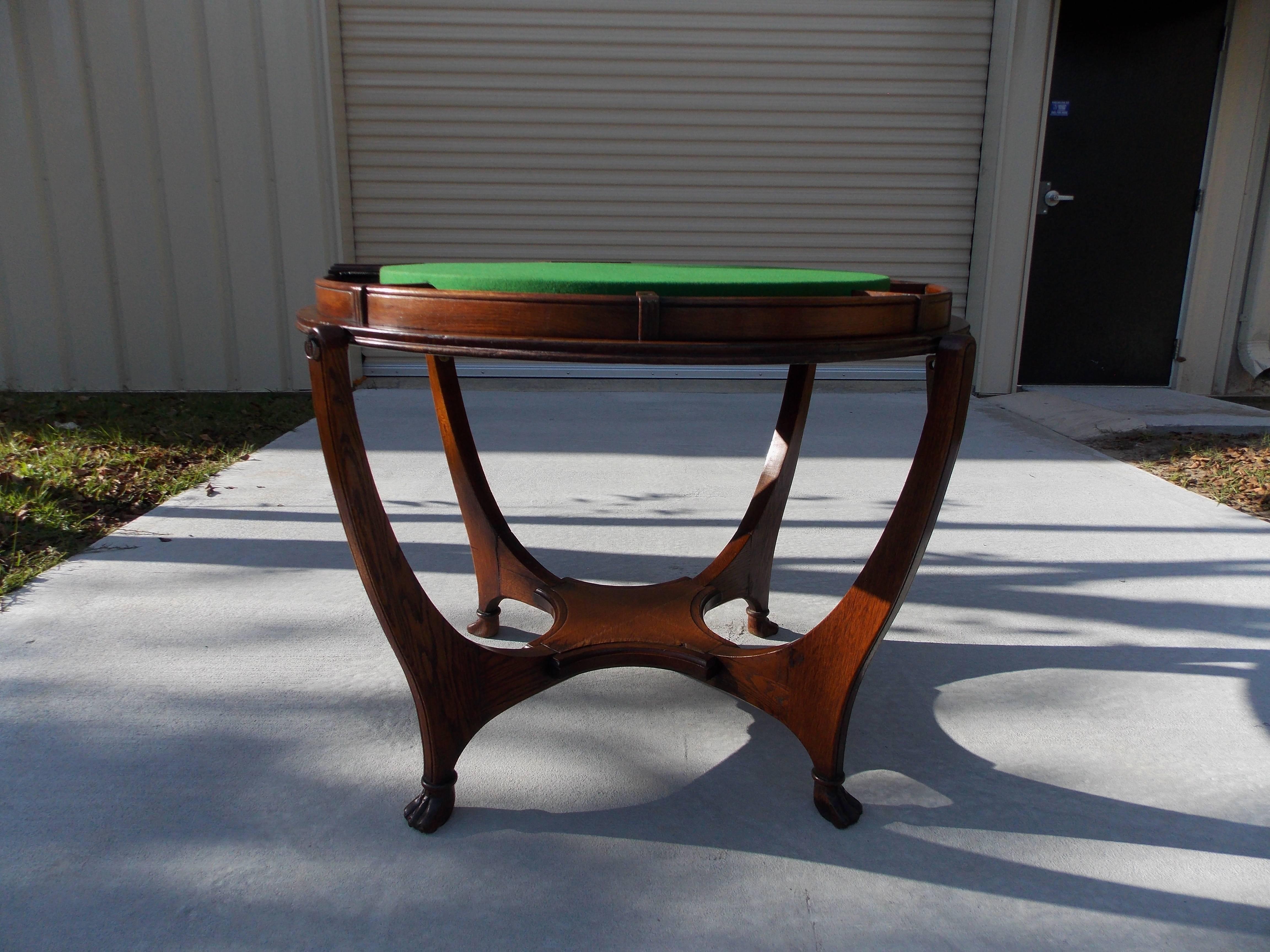 American Oak Reversible Game Table, Circa 1890 In Excellent Condition In Hollywood, SC