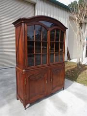 French Provincial Walnut Arched Dome Foliage Cupboard with Cabriole Legs, C 1780