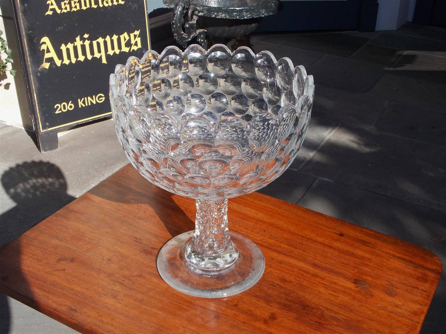 Frühe amerikanische Schale aus Flintglas mit Muster, um 1830 (Amerikanischer Imperialismus) im Angebot