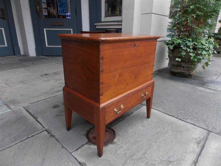 American Walnut Hinged Top OneDrawer Sugar Chest, TN / KY, Circa 1820