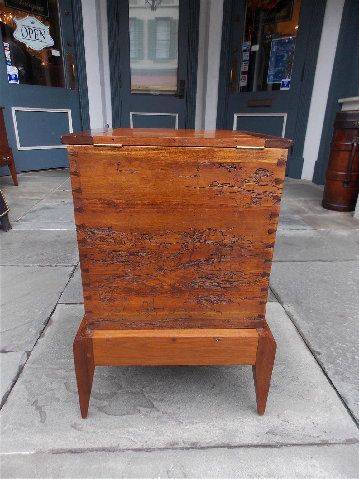 Hand-Crafted American Walnut Hinged Sugar Chest on Stand with Exposed Dovetails TN / KY  1810 For Sale