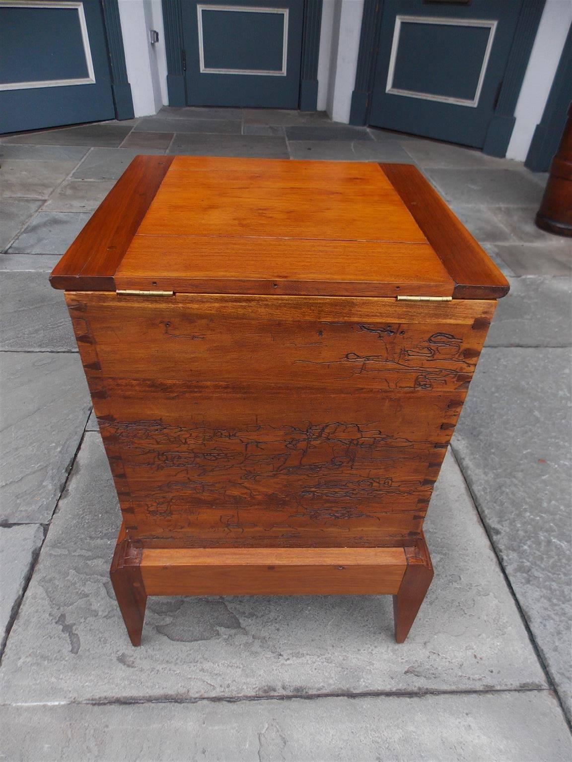Early 19th Century American Walnut Hinged Sugar Chest on Stand with Exposed Dovetails TN / KY  1810 For Sale