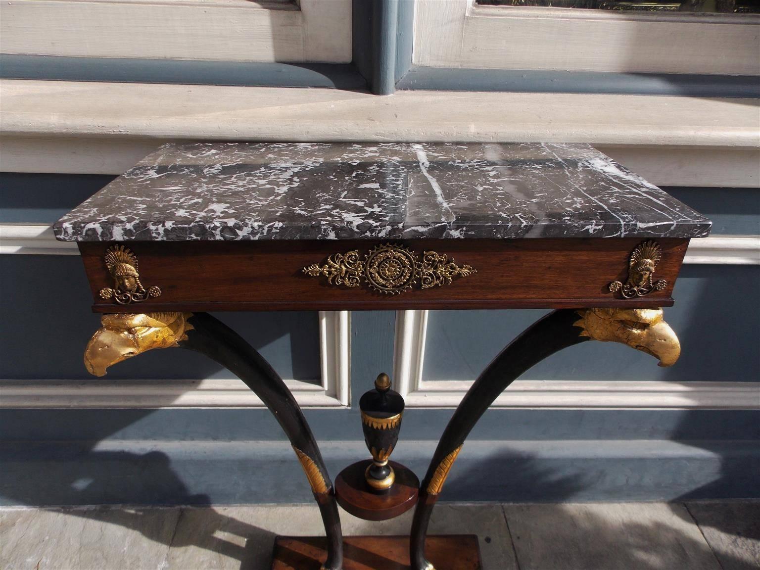 English Regency Mahogany Marble Top Console, Circa 1790 In Excellent Condition For Sale In Hollywood, SC