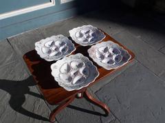 Set of Four Austria Porcelain Oyster Plates, Marx Gutherz, Carlsbad, Circa 1900