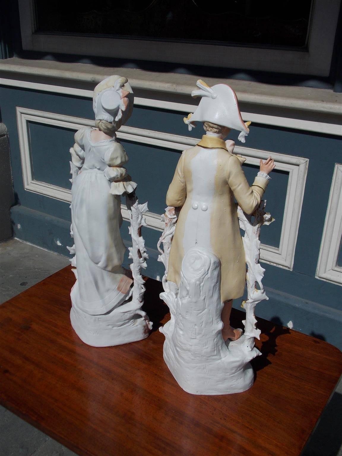 Louis Philippe Pair of French Bisque Standing Figurines, Circa 1880