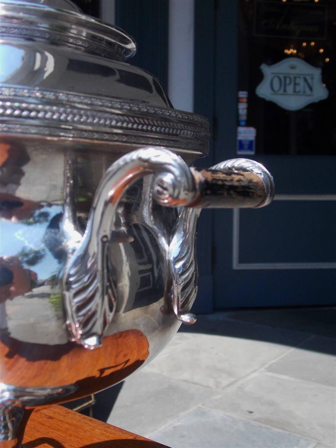 English Sheffield Tea Urn with Dolphin Head Spout, Circa 1810 In Excellent Condition For Sale In Hollywood, SC