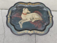 English Regency Painted Whippet Serpentine Bell Flower Tray on Stand, Circa 1815