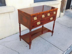 American Federal Mahogany Brass Inlaid Three Drawer Server w/ Shelf, NY. C. 1810