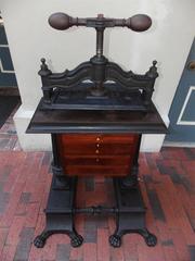 American Mahogany and Cast Iron Copying Press with Paw Feet, Charleston, SC 1830