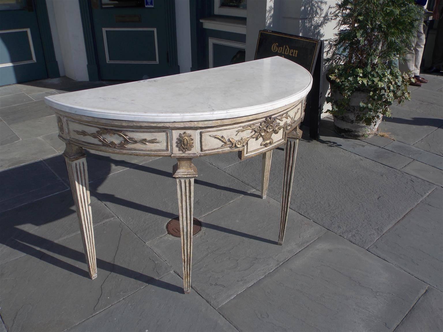 Italian Marble Top Console In Excellent Condition For Sale In Hollywood, SC