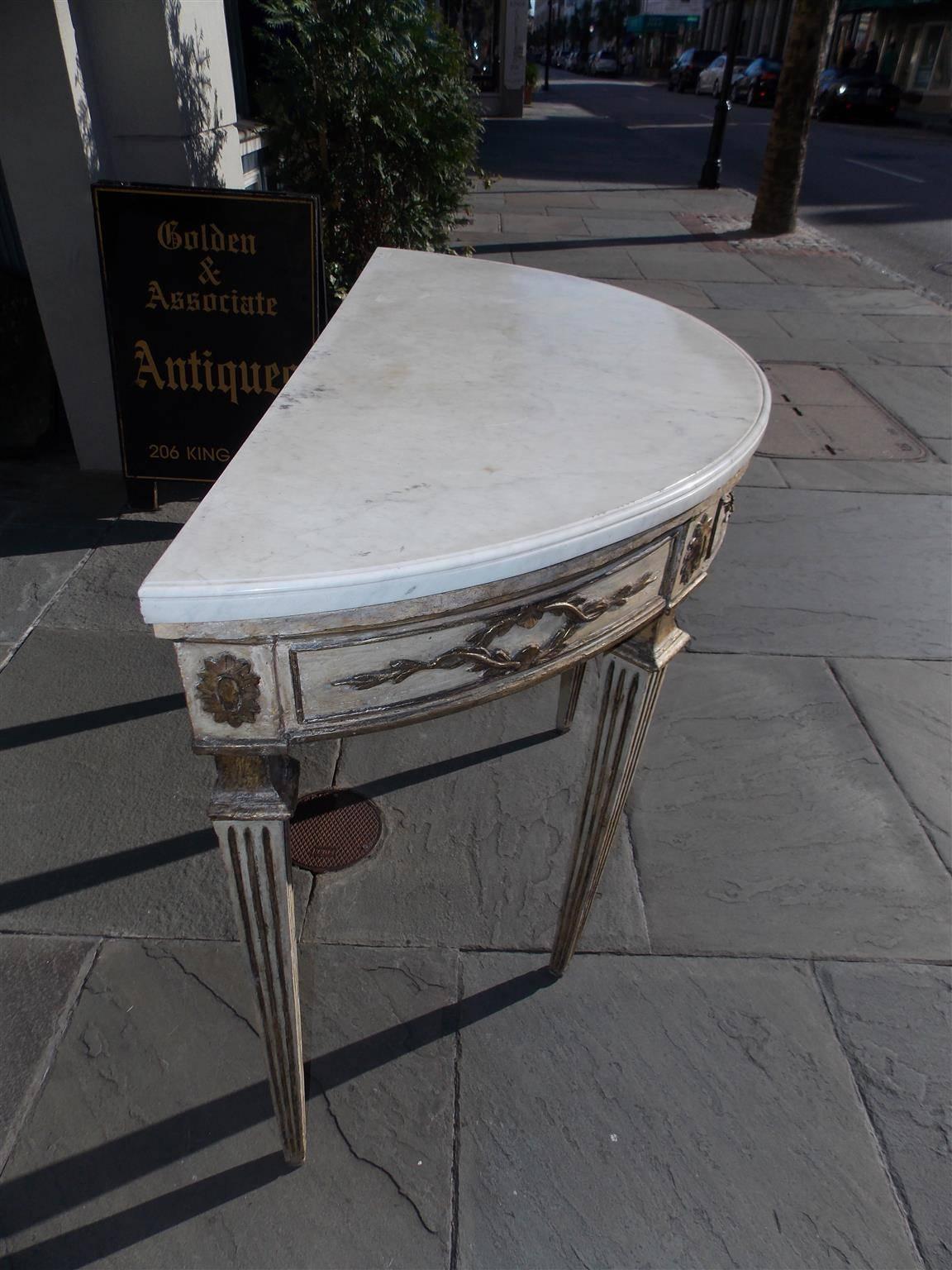 Italian Marble Top Console For Sale 1