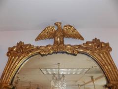 American Gilt Carved Wood Eagle & Cornucopia Wall Mirror, Circa 1830