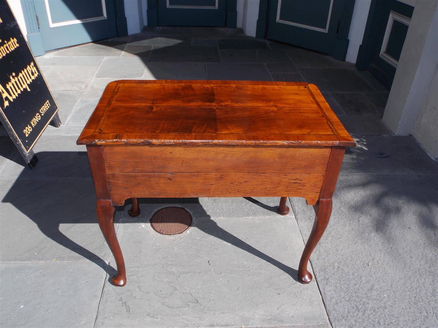 English Queen Anne Burl Walnut and Acanthus Carved Low Boy, Circa 1740 For Sale 2