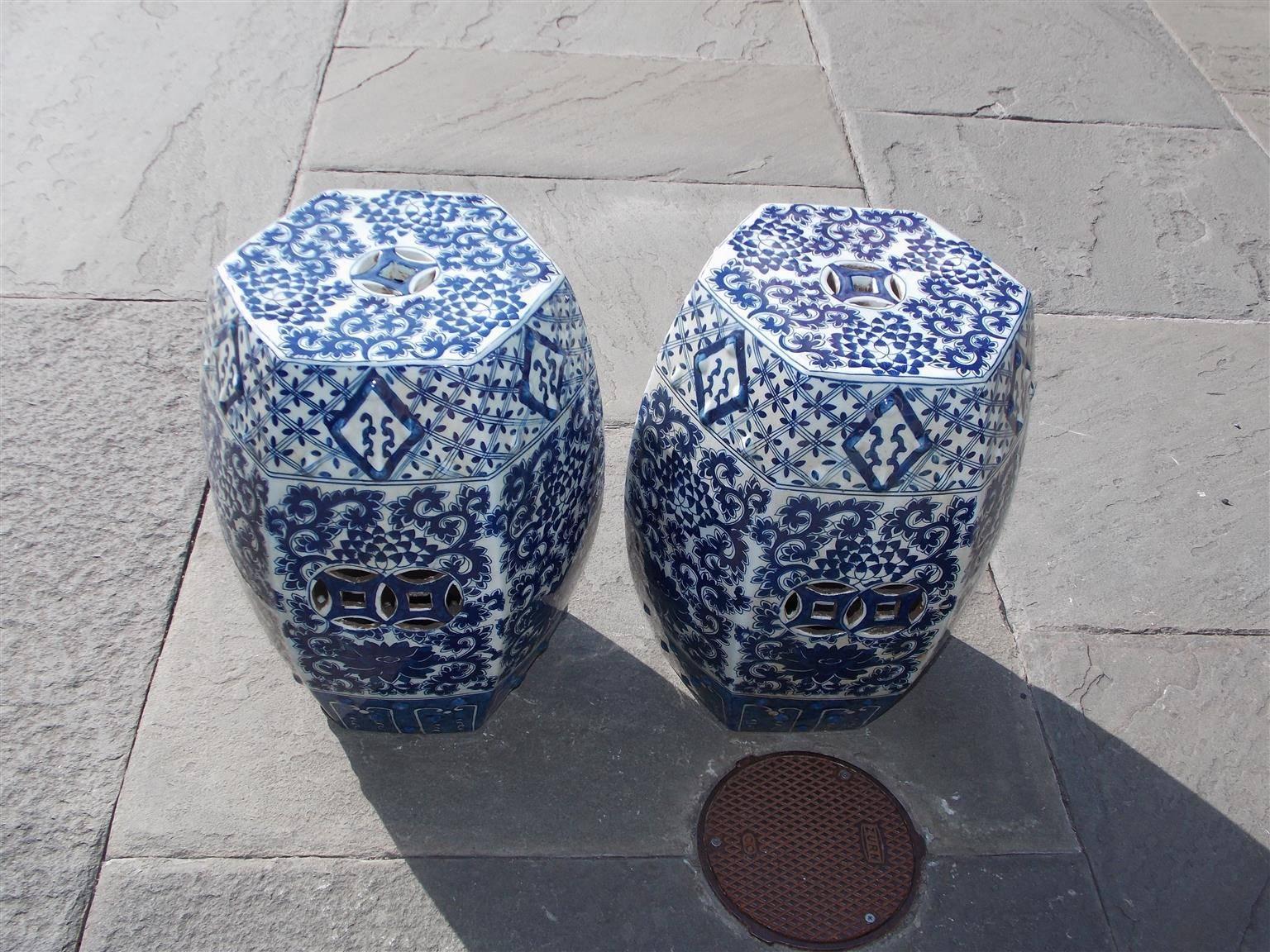 Pair of Chinese Porcelain Glazed Garden Benches, Late 20th Century 2