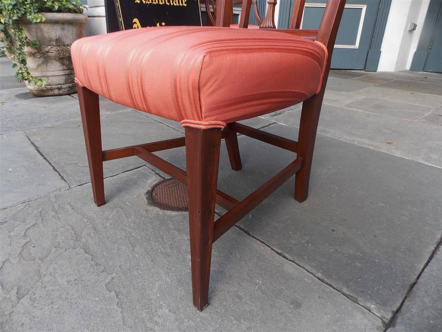 American Charleston Mahogany Upholstered Arm & Side Chair, Circa 1790 3