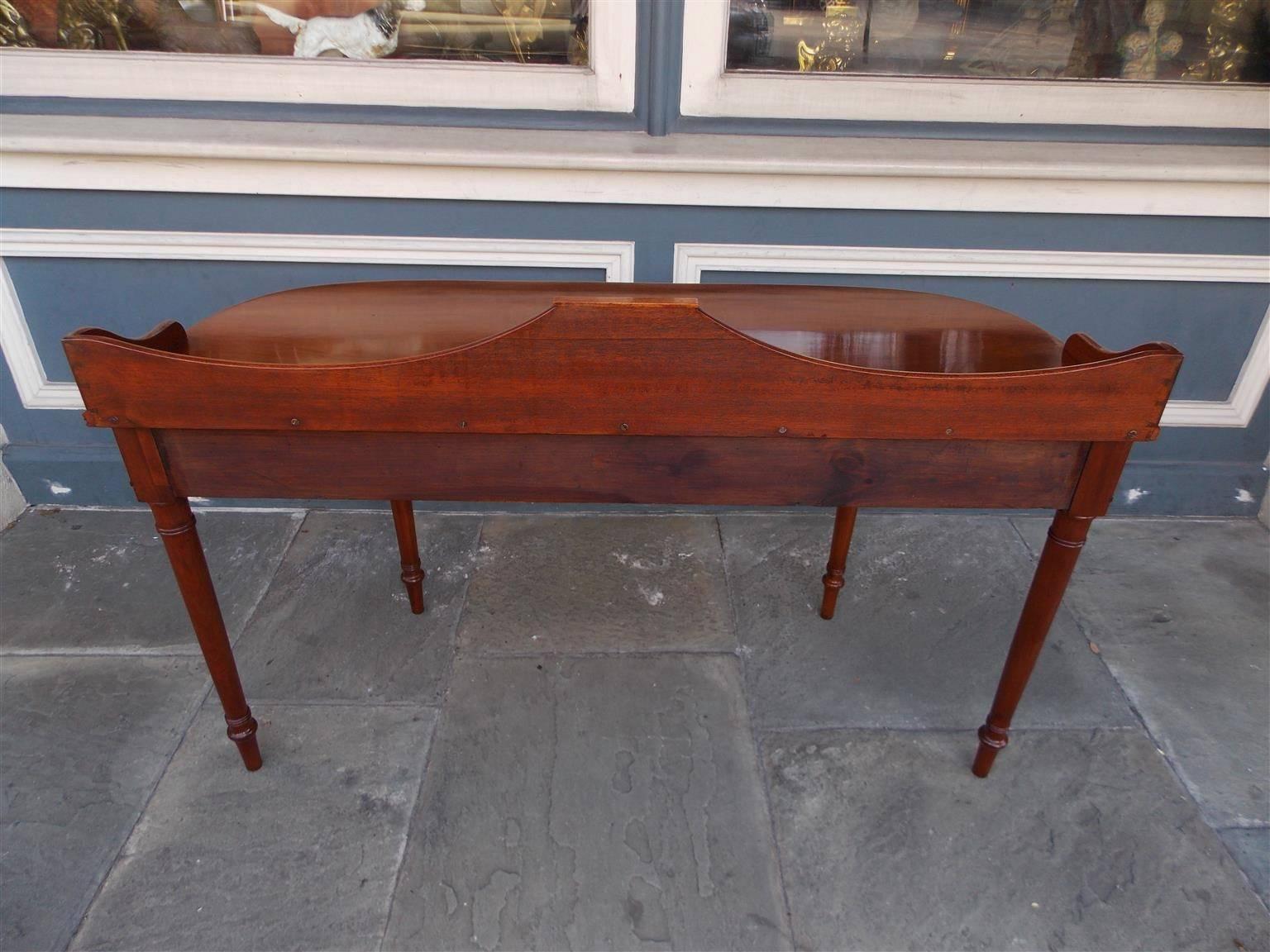 American Sheraton Mahogany Inlaid Demi-Lune Server, Circa 1815 5