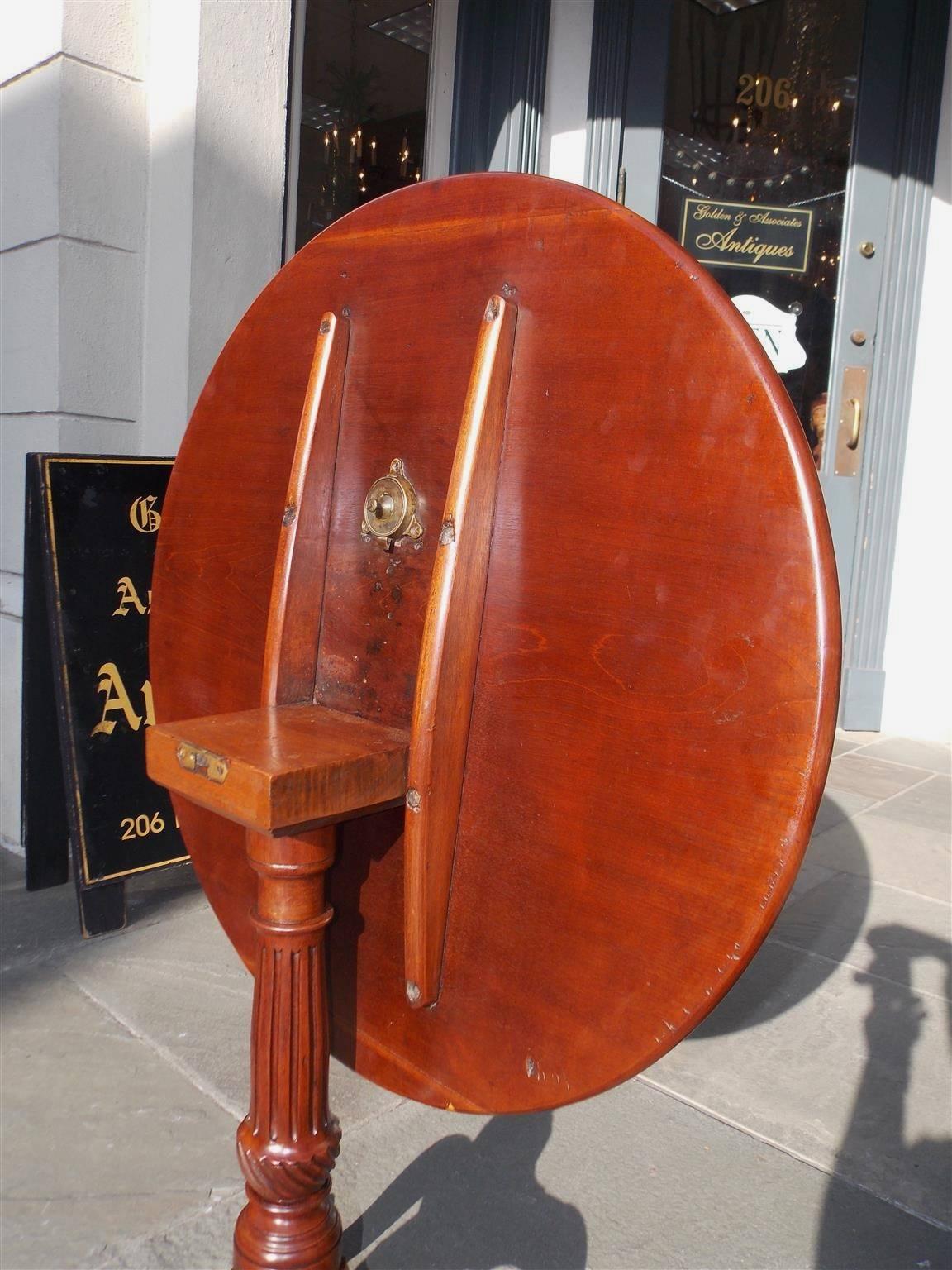 American Chippendale Mahogany Tilt-Top Desert Table with Ball & Claw Feet C 1770 For Sale 1