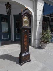 English Chinoiserie Figural Tall Case Clock, Maker William Snow, Circa 1760