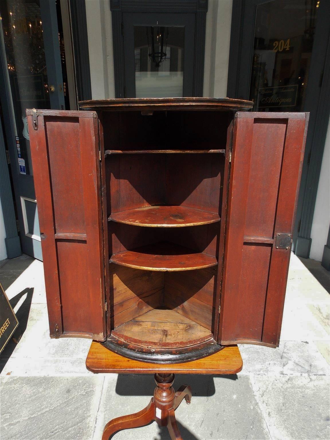 George III English Chinoiserie Figural and Landscape Hanging Corner Cupboard, Circa 1770 For Sale