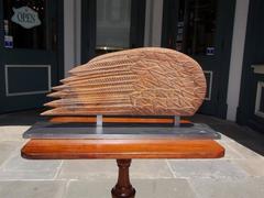 American Cast Iron Wing Sculpture Mounted on Iron Stand, Circa 1850