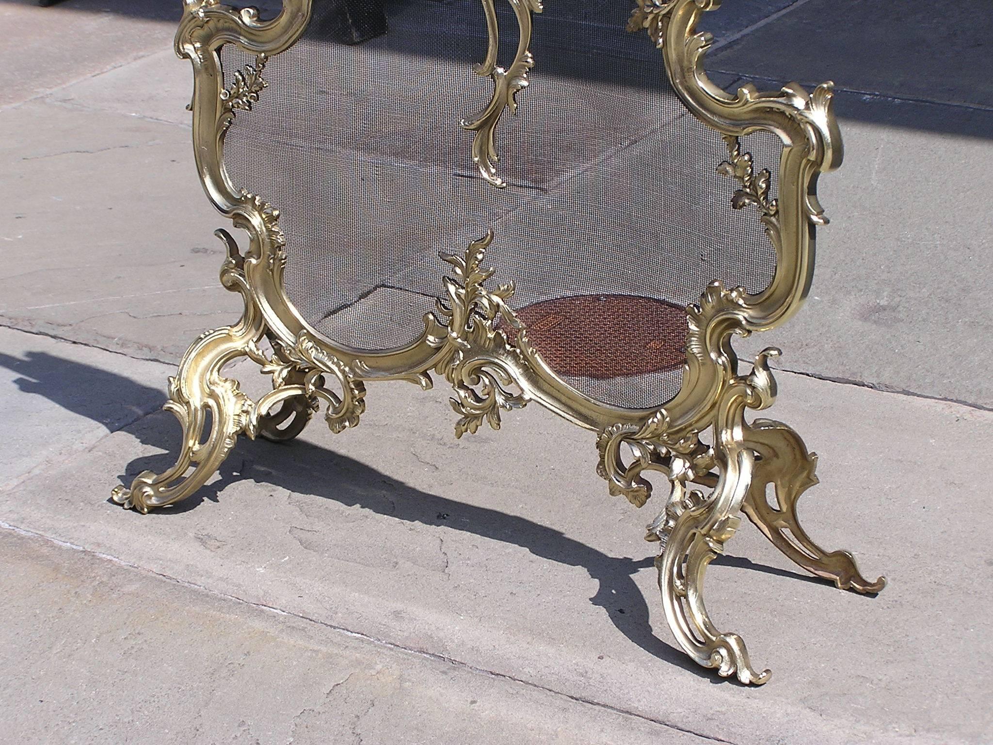 French Brass Decorative Scrolled Foliage Fire Place Screen, Circa 1830 1