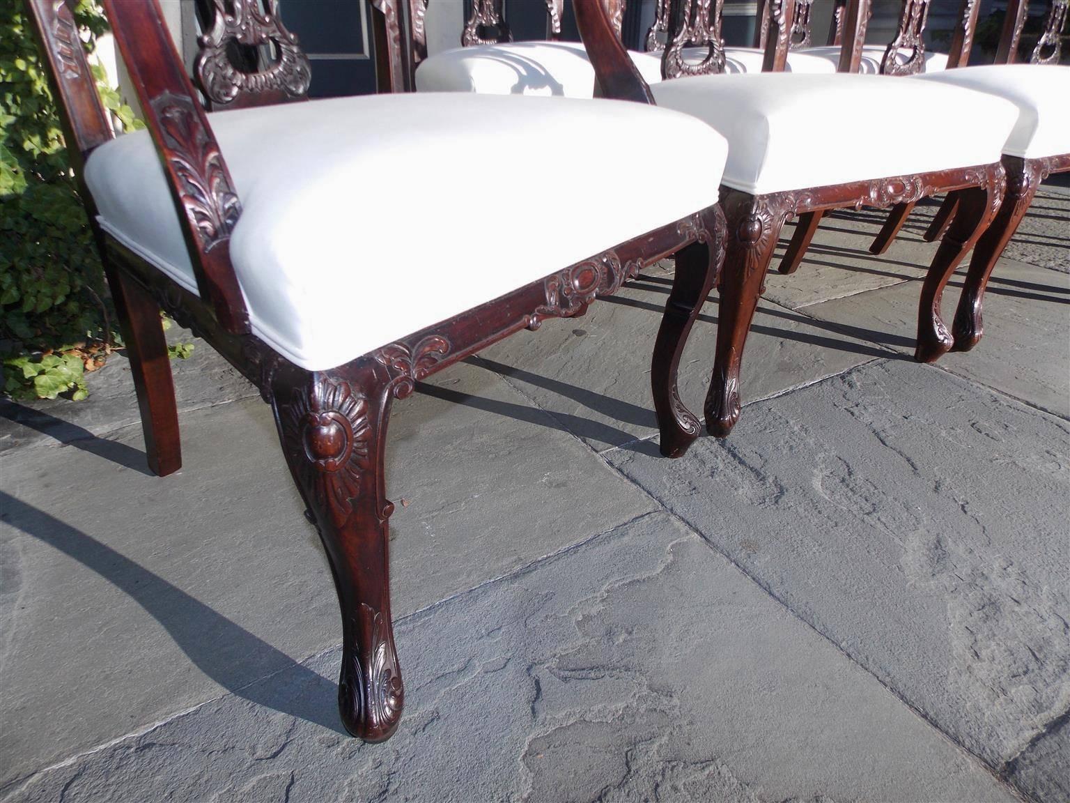 Set of Eight English Chippendale Mahogany Dining Room Chairs, Circa 1760 For Sale 3