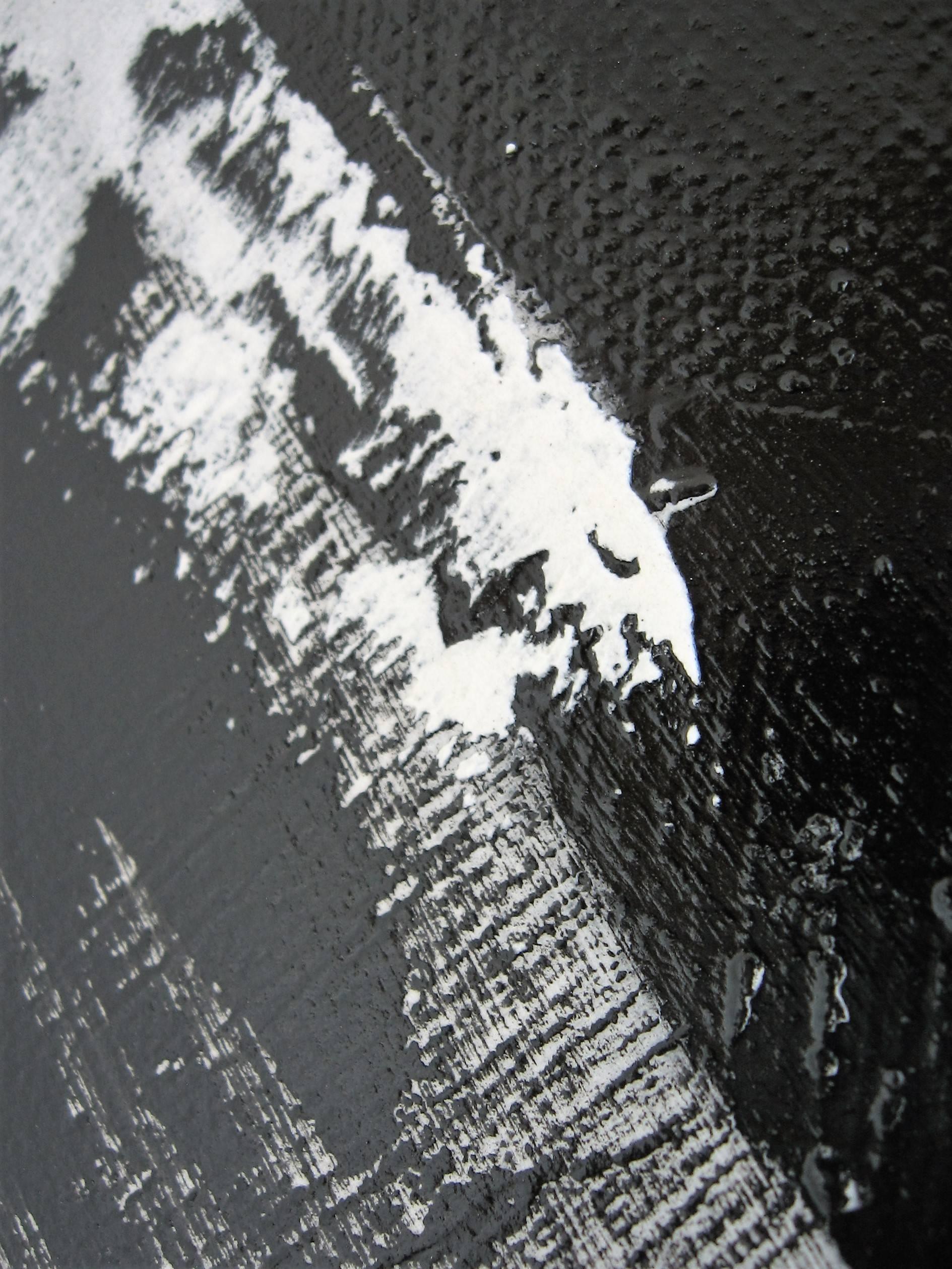 American Original Black and White Painting by Argentine Artist Karina Gentinetta