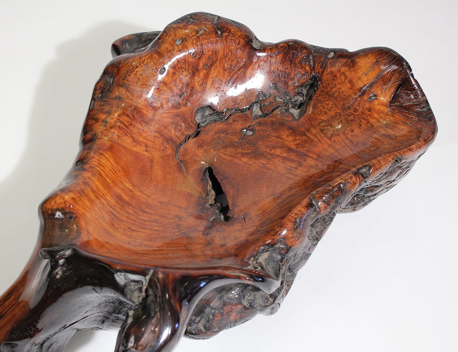 Large Free Form Burl Root Wood Lacquered Centerpiece Bowl For Large Free Form Burl Root Wood Lacquered Centerpiece Bowl For At 1stdibs