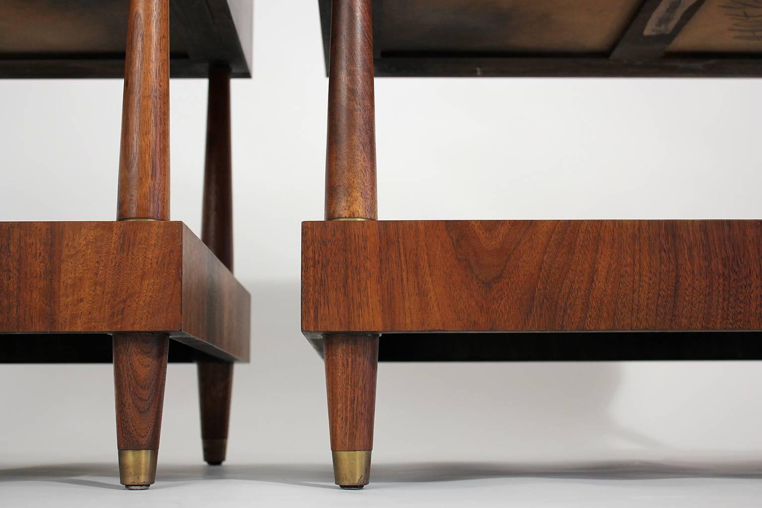 Bert England for Johnson Furniture Modernist End Tables or Nightstands 1