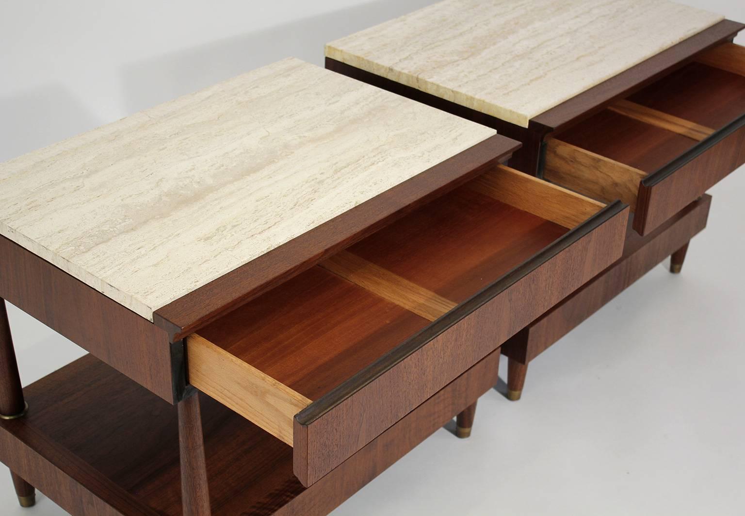 Bert England for Johnson Furniture Modernist End Tables or Nightstands 3