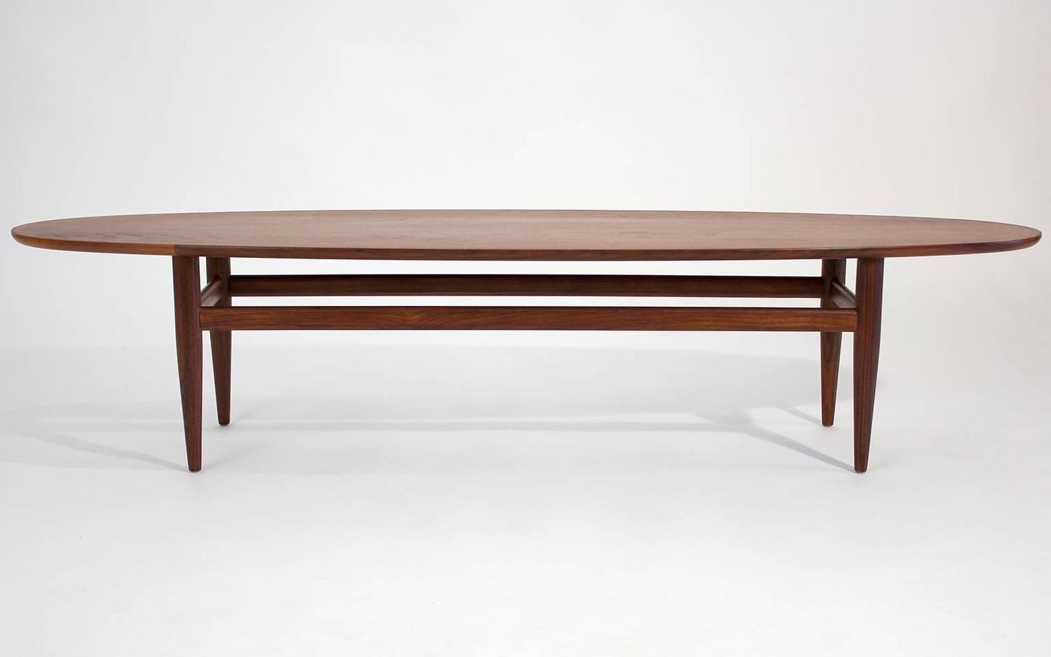 Henredon Modernist Surfboard Walnut Coffee Table At 1stdibs