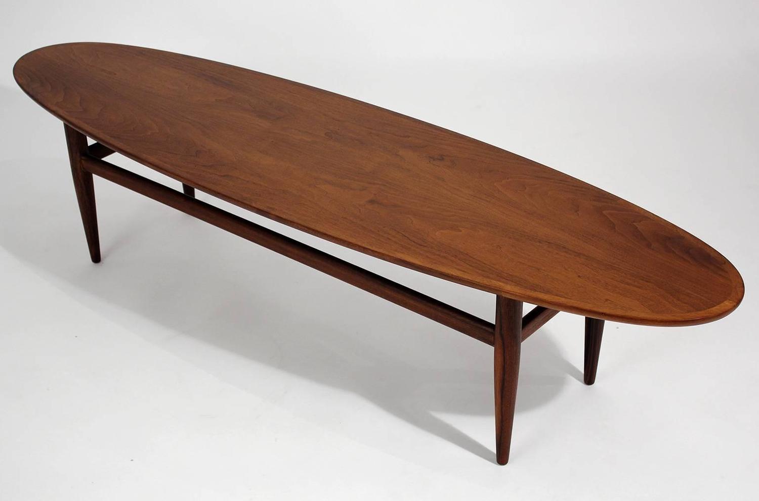 Henredon Modernist Surfboard Walnut Coffee Table At 1stdibs