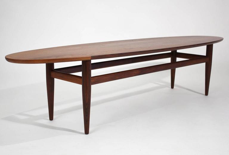 Henredon Modernist Surfboard Walnut Coffee Table At 1stdibs