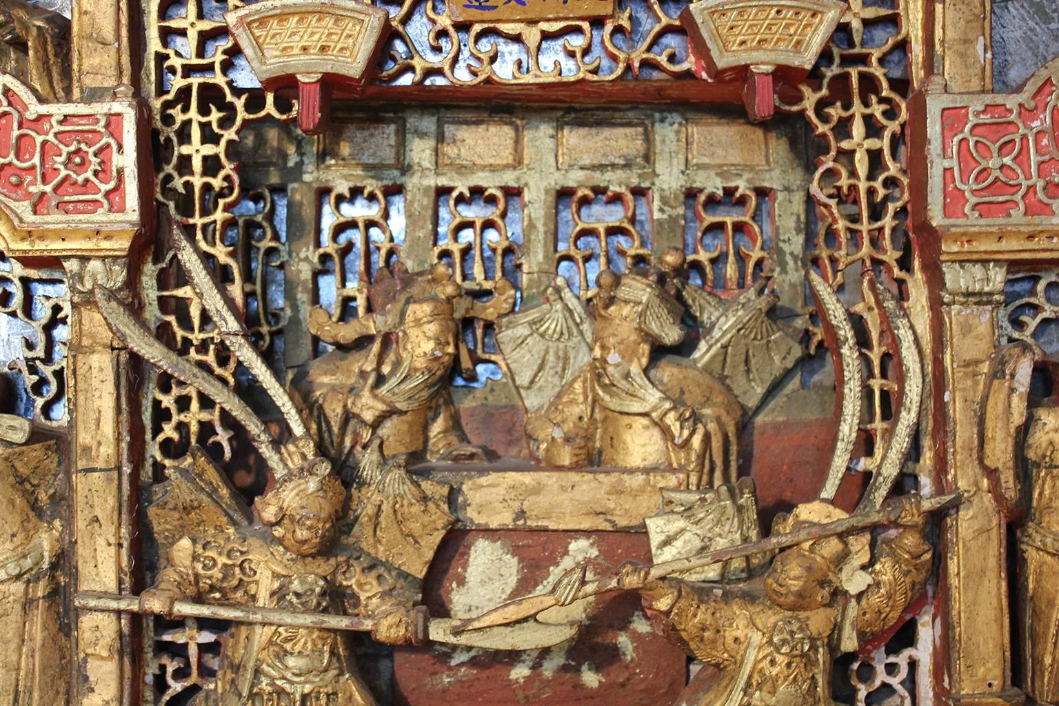 antique chinese carved wood panels