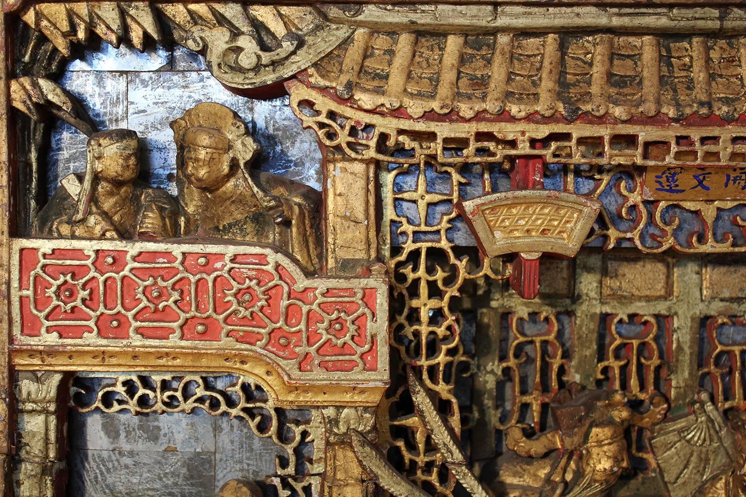 chinese wood carving panel