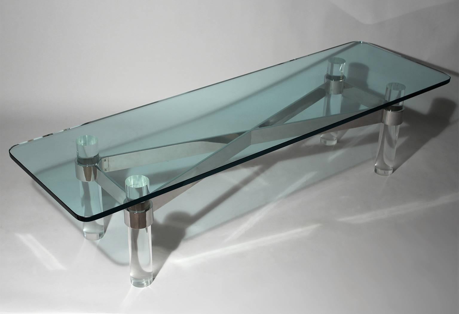 American Lucite Coffee Table In The Manner Of Karl Springer 