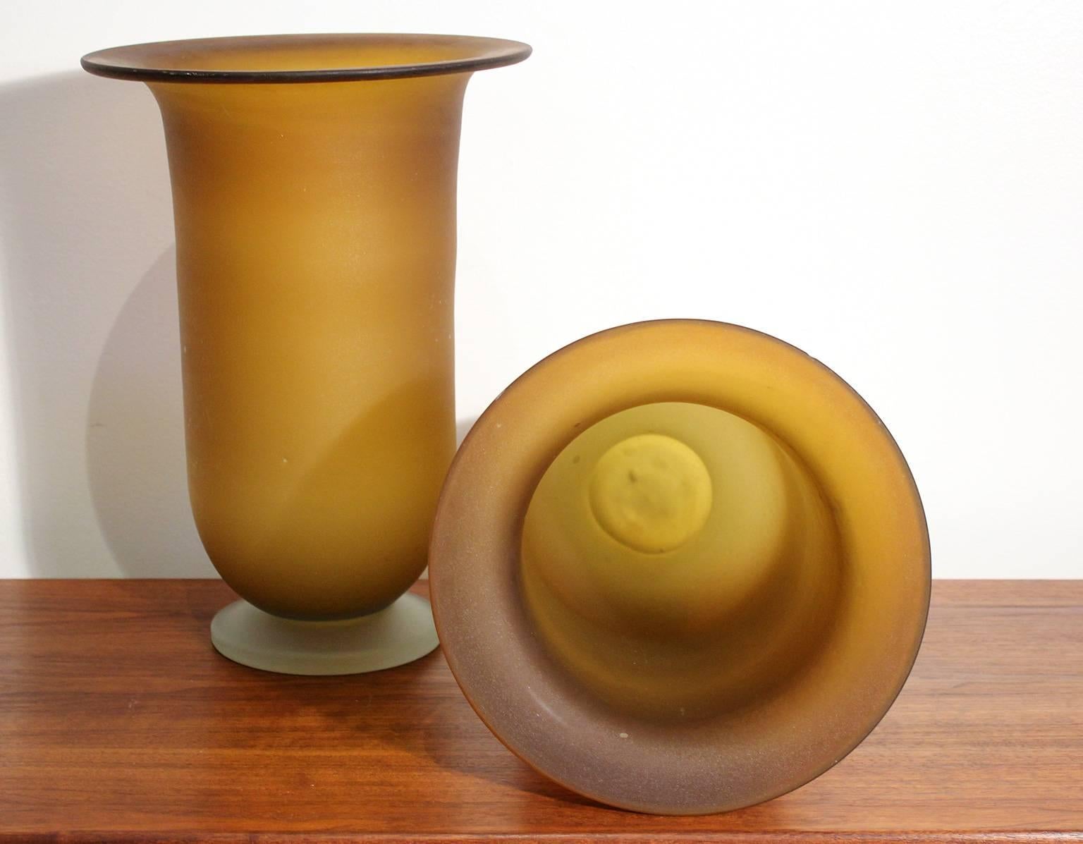 Large Murano Glass Vase Pair 2