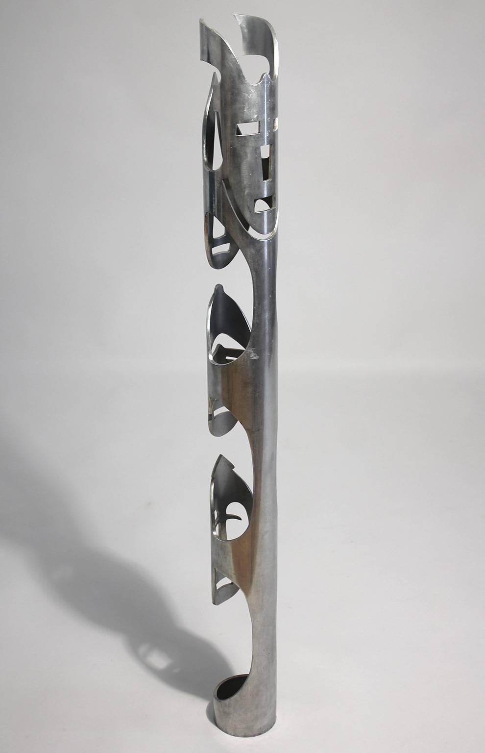 Mid-Century Modern Tall Abstract Modernist Aluminium Sculpture For Sale