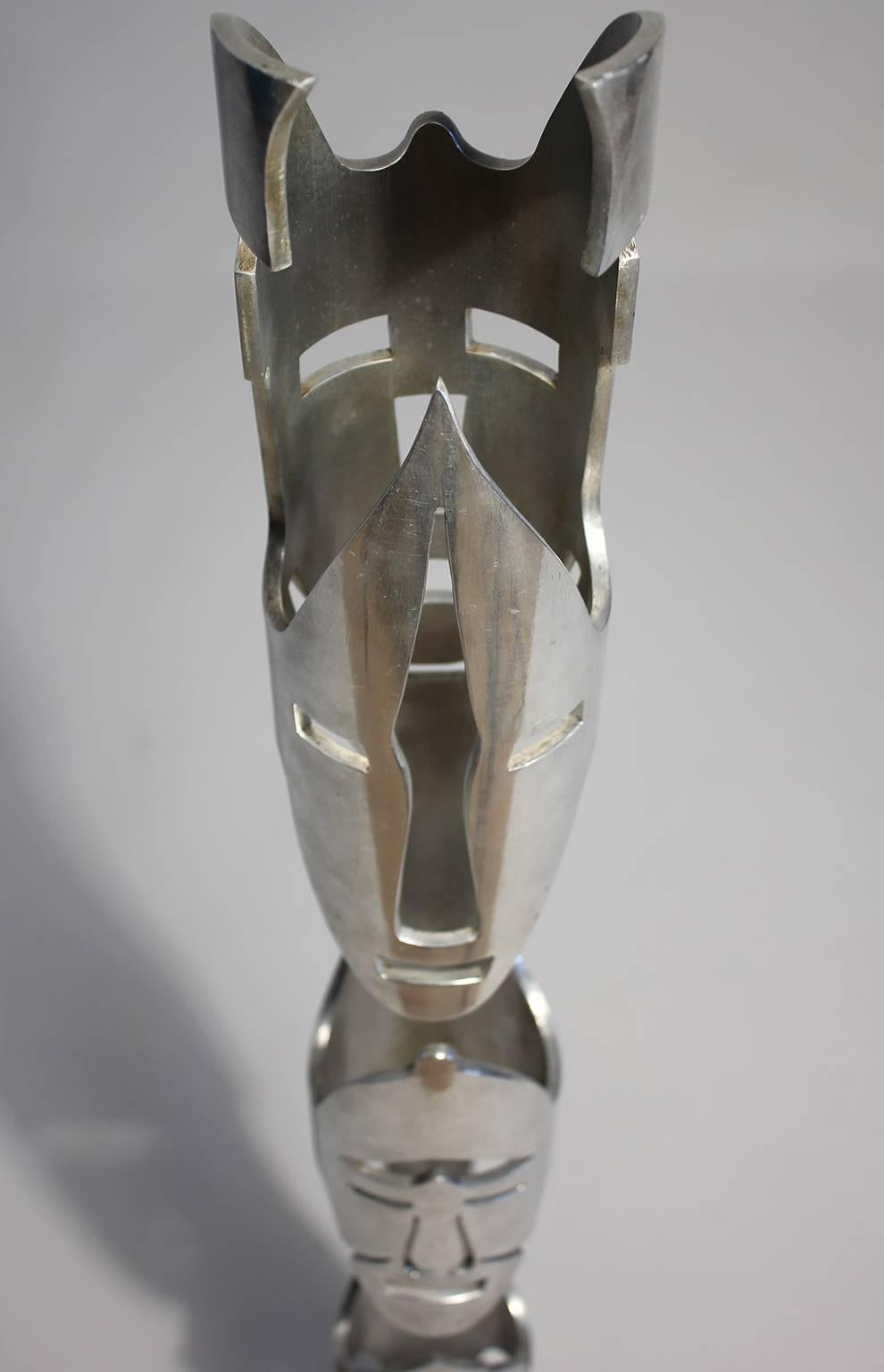 20th Century Tall Abstract Modernist Aluminium Sculpture For Sale