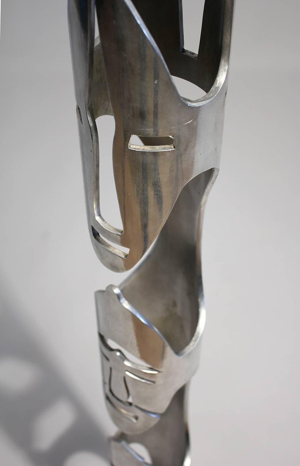Aluminum Tall Abstract Modernist Aluminium Sculpture For Sale