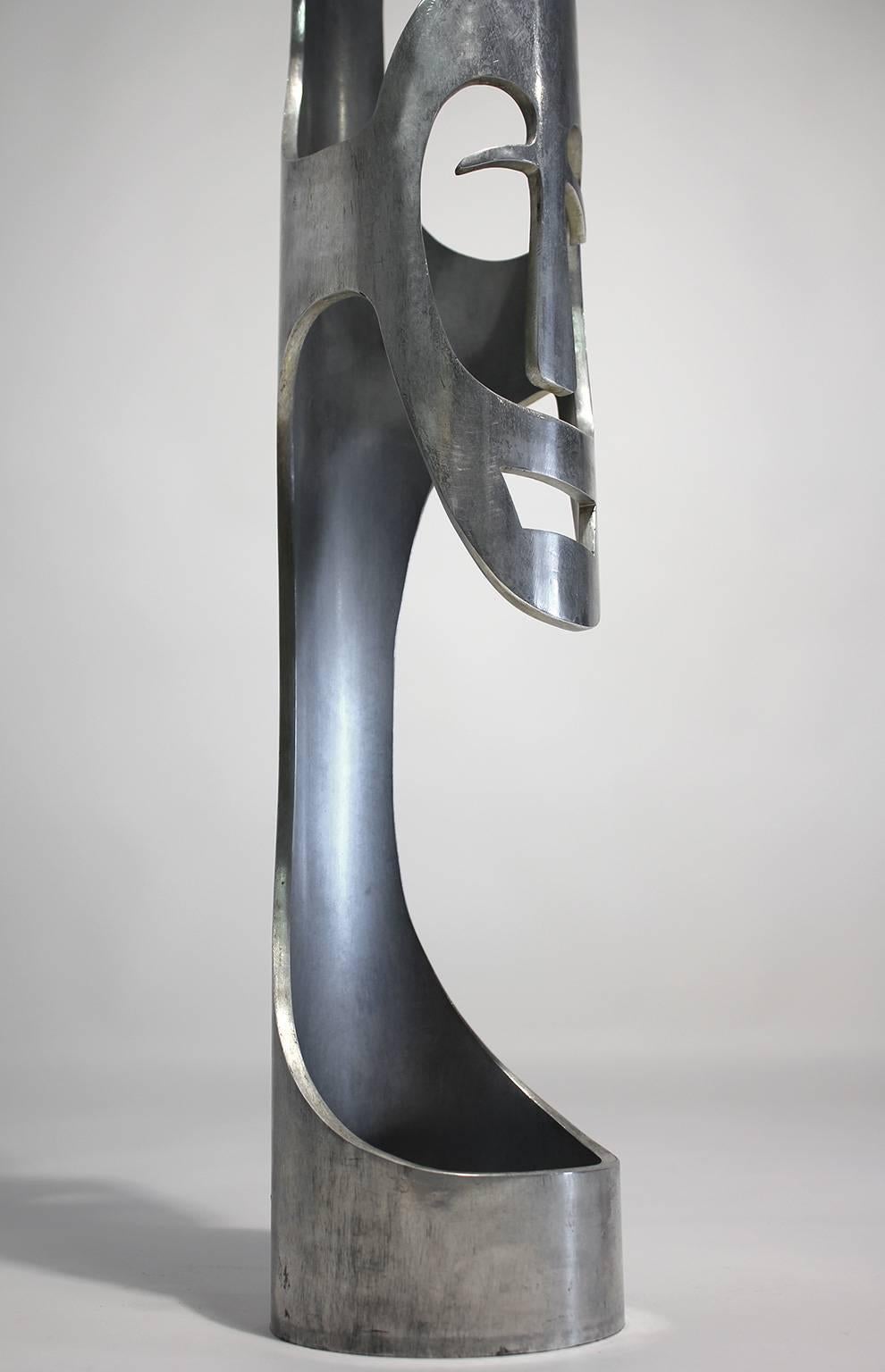 Grande sculpture abstraite moderniste abstraite en aluminium en vente 2